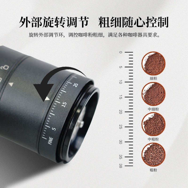 T-Colors电动外调磨豆机咖啡豆研磨机家用小型钢芯全自动磨粉机