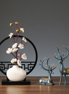 新中式中国风禅意复古摆设家居客厅创意玄关书柜酒柜装饰品小摆件