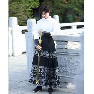 改良新中式国风古装汉服2024龙年马面裙上衣男成人唐装日常套装春