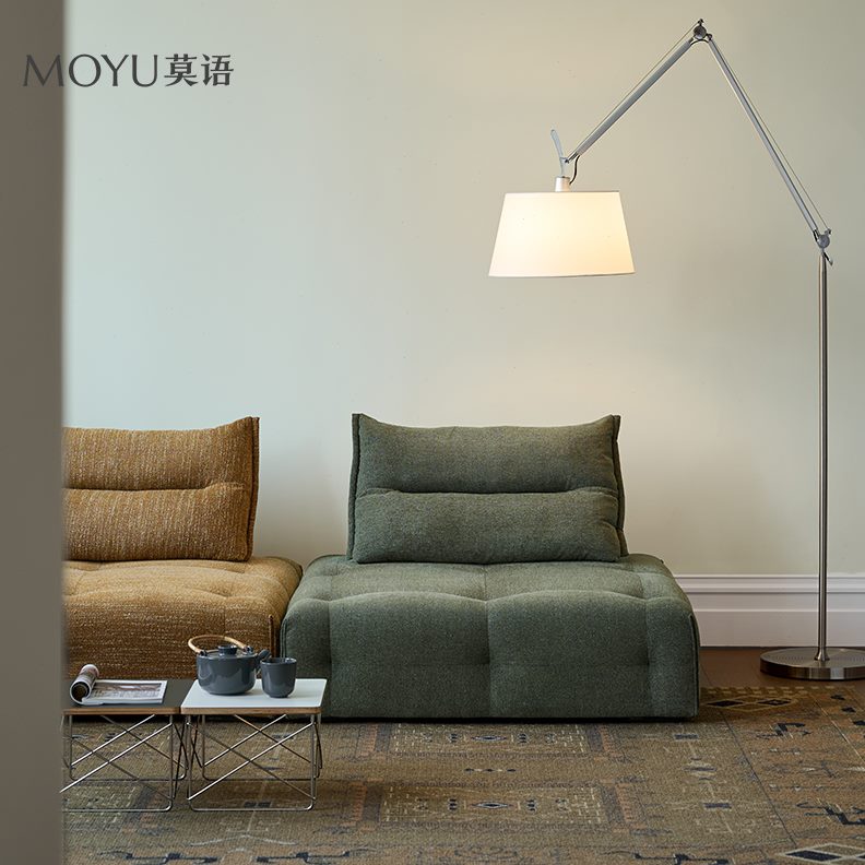 模块客厅莫语/块拼色莱姆#格豆腐组合复古风沙发现代简约布艺沙发