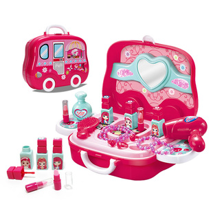 公主化妆品手提箱盒假的口红小女孩子宝宝过办家家酒儿童玩具套装