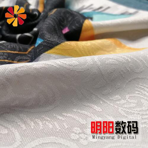 66号四面弹针织提花肌理布料厚实上色好数码印花加工专用面料