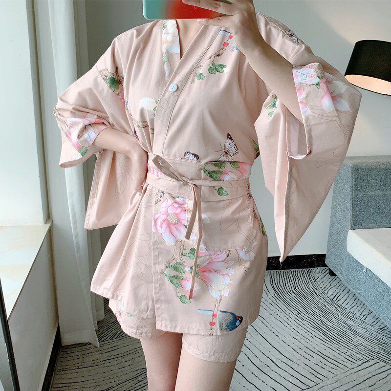 和风 浴服汗蒸服女款100%纯棉高档洋气个性全棉长款大码桑拿服图片