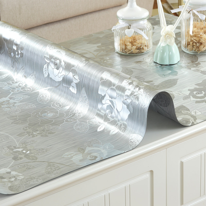 加厚PVC不透明塑胶桌布防水软质玻璃餐桌垫防烫隔热水晶板茶几垫