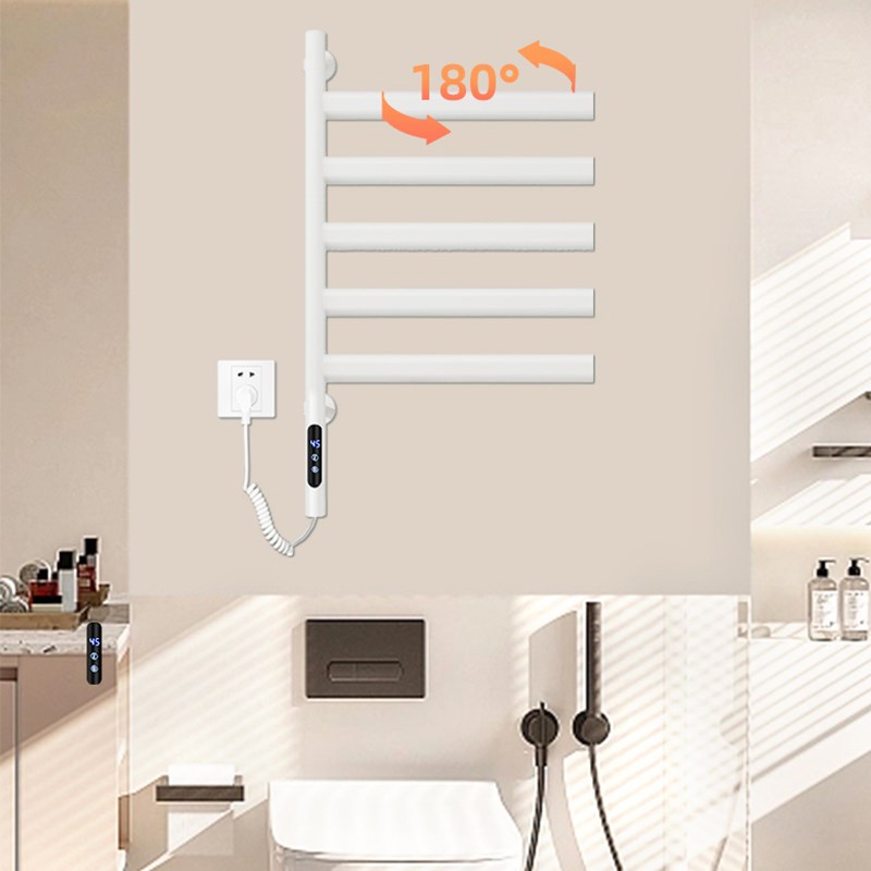 不锈钢可暗装免打孔碳纤维加热旋转电热毛巾架智能恒温定时烘干架