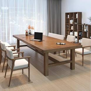 客厅实木大长书桌学习桌大板桌餐桌一体长方形工作台桌子办公桌
