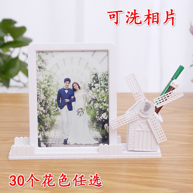 洗相片七寸创意相架7寸简约笔筒婚纱照相框卡通可爱儿童宝宝摆台