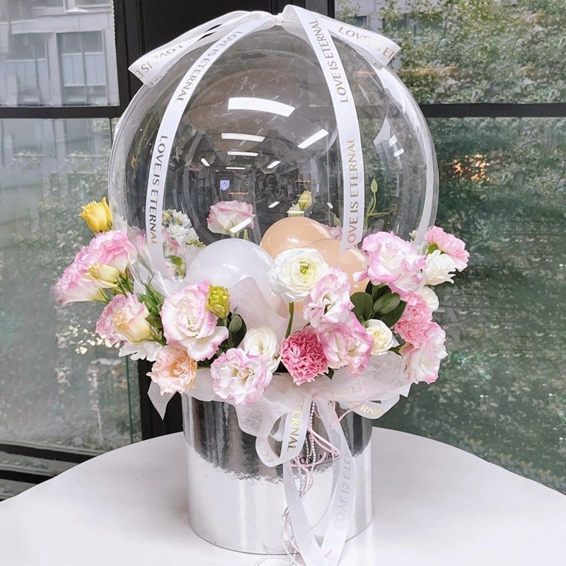 鲜花波波球抱抱桶花桶生日气球有钱花diy材料惊喜钱花束圆形礼盒,鲜花速递/花卉仿真/绿植园艺,花艺包装盒,淘宝优惠券,粉丝福利购,淘宝优惠卷