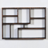 烧桐木博古架实木格子茶壶展示架多宝阁茶杯架壁挂墙置物架收纳柜