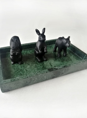 北欧天然大理石托盘首饰收纳盘卫生间厨房样板房家居装饰摆件定制