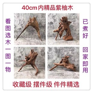 50cm内沉木紫柚木小号草缸鱼缸造景水族装饰乌龟晒台免煮即用