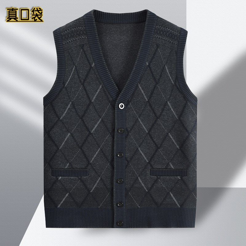 春秋季中老年男保暖内衣V领针织衫马甲加厚打底衫开衫背心爸爸装,男装,常规马甲,淘宝优惠券,粉丝福利购,淘宝优惠卷