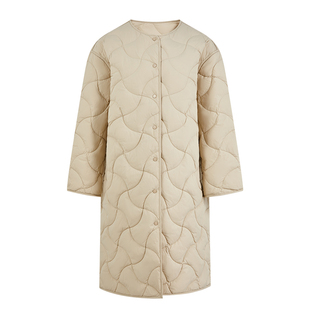 LYNNXIO松软轻薄羽绒服中长款 外套女无领百搭保暖鹅绒冬保暖内胆