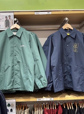 日单试衣间春秋款男女情侣款宽松印花休闲教练夹克外R套上衣46753