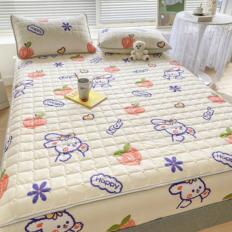 可定制全棉床笠卡通席梦思保护套床垫套防滑床罩夹棉加厚纯棉床套