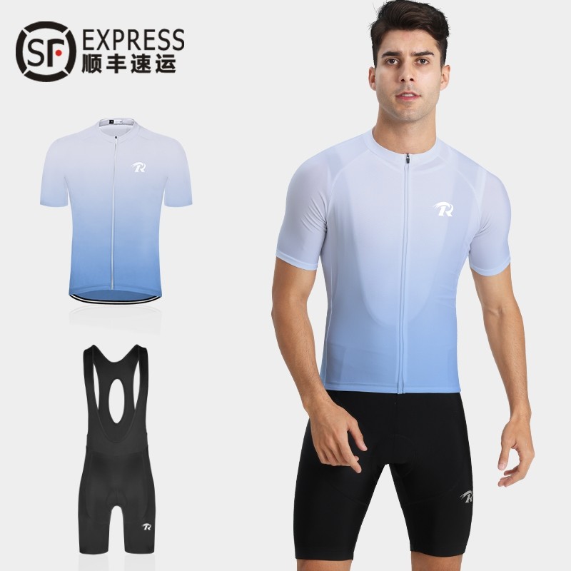 夏季短袖骑行服套装公路自行车单车男士上衣背带短裤女山地车衣服
