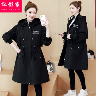 秋冬装中长款收腰风衣女2025新款韩版高中学生宽松加大码外套胖MM