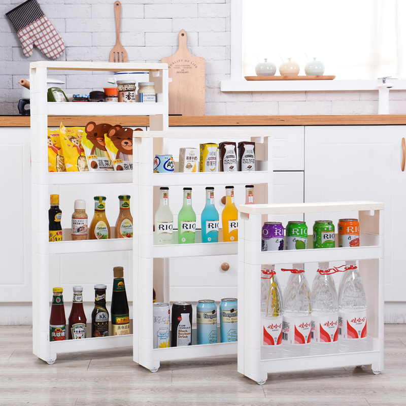 夹缝置物架厨房卫生间浴室冰箱缝隙可移动收纳架间缝整理架窄神器