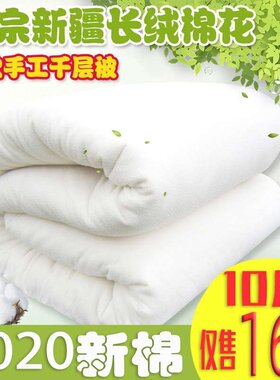 10斤新疆棉花被棉絮床垫褥u子一级长绒棉100%全棉被芯加厚保暖冬
