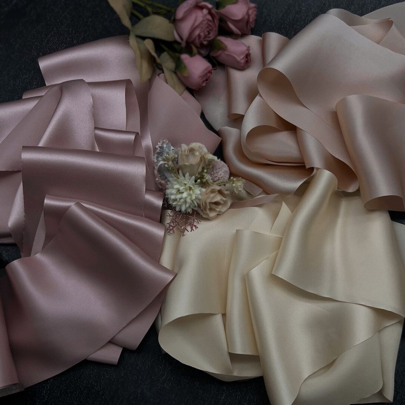 2cm 3.8cm 6.3cm 10cm真丝布条丝带婚礼V织带发饰发箍缎带