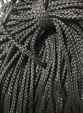 5mm黑色尼龙绳抽绳八股编织包芯绳编织绳护栏绳实心丙纶绳95米