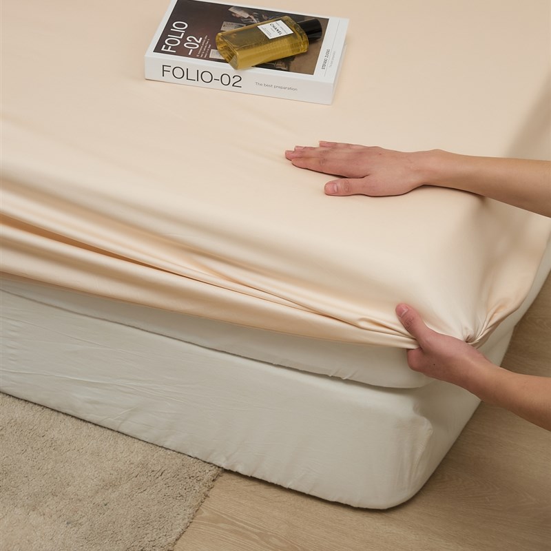 100支长绒棉单品 全棉纯色美式牀单D牀笠枕套简约北欧1米5单件1米