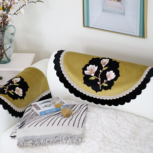 现代简约沙发盖布轻法式奶t油风沙发后背盖巾四季通用单人沙发套