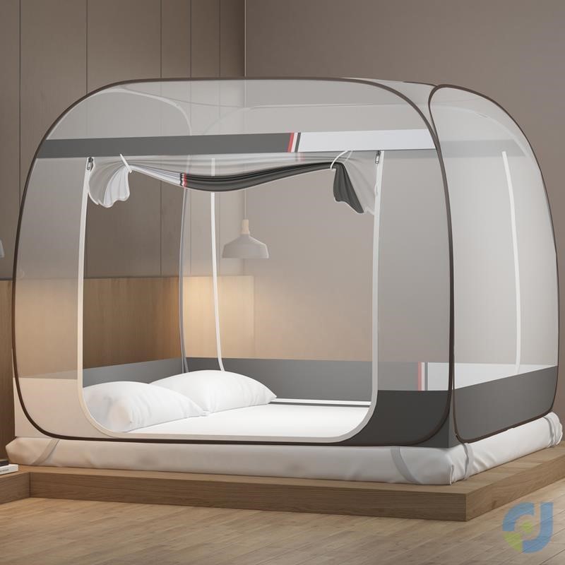 2023新款家h用免安装大床罩防蚊帐回底款1米8无底蒙古包三门开全