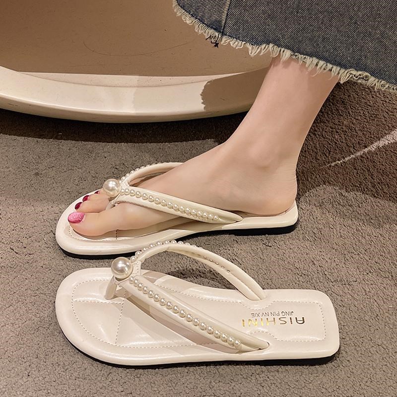 人字拖鞋女夏外穿时尚2025年新B款仙女风防滑平底夹脚海边沙滩凉