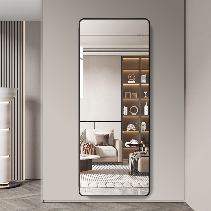 轻奢全身镜壁挂式贴墙玄关镜穿衣镜家用试衣镜卧室金边框落地镜子,住宅家具,穿衣镜,淘宝优惠券,粉丝福利购,淘宝优惠卷