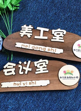木质教室门牌贴创意教室牌幼儿园班牌班级牌可爱挂牌木牌卡通定制