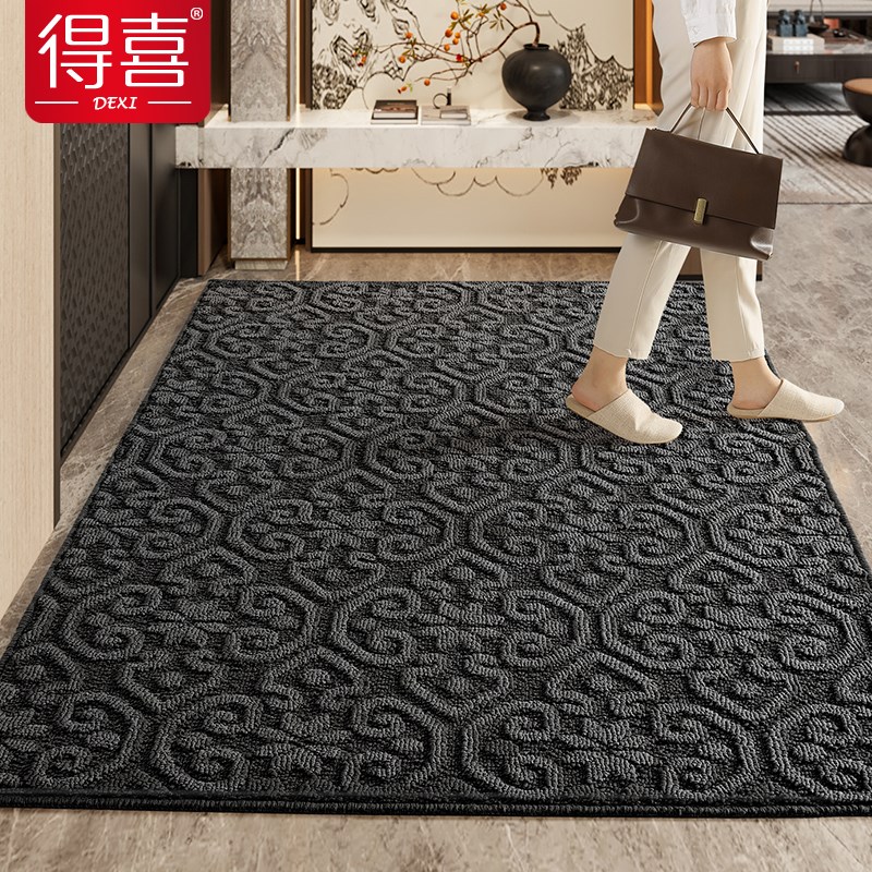 进门地垫入户门简j约纯色门垫家用门口地毯玄关加厚耐磨耐脏脚垫