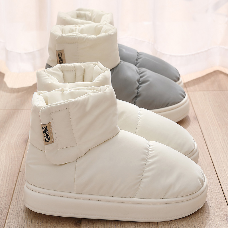 高帮棉拖鞋女士冬k季2024新款包跟外穿保暖毛绒防滑厚底棉鞋女冬