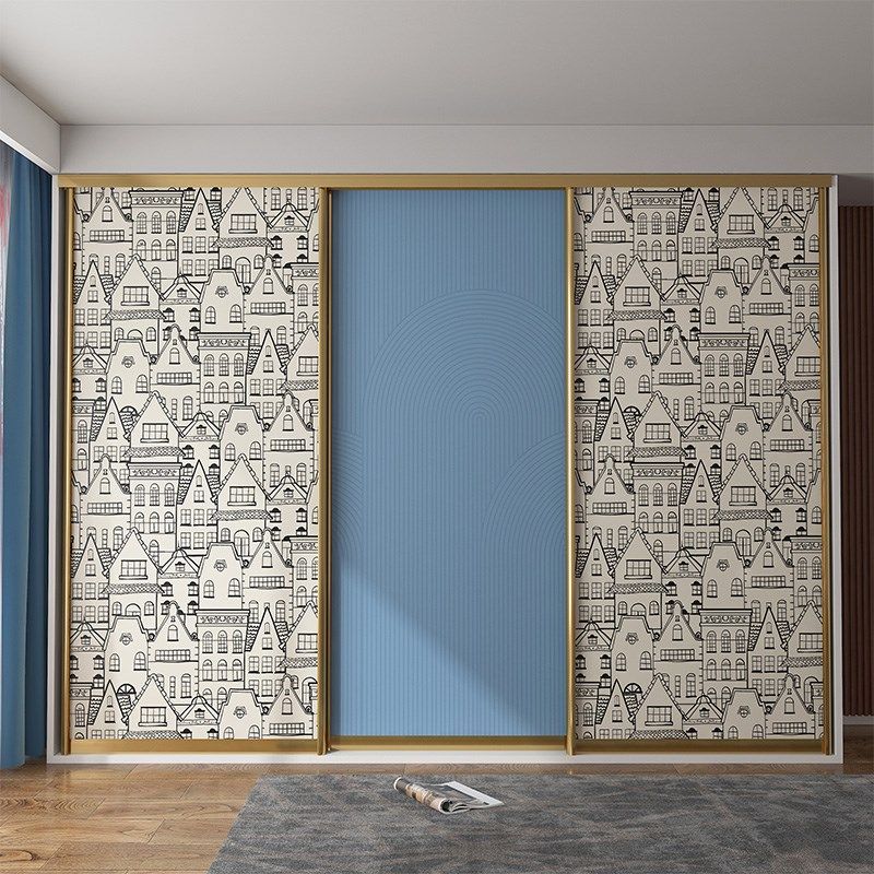 墙纸自粘防水防i污卧室衣柜柜子柜门推拉门翻新改造移门贴纸墙壁