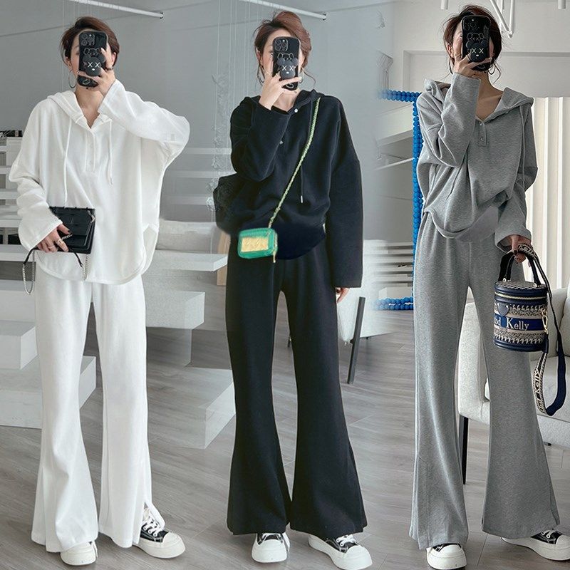 孕妇秋装套装2024新款秋冬款时尚设计感连帽休闲卫衣托腹裤两件套,孕妇装/孕产妇用品/营养,套装,淘宝优惠券,粉丝福利购,淘宝优惠卷