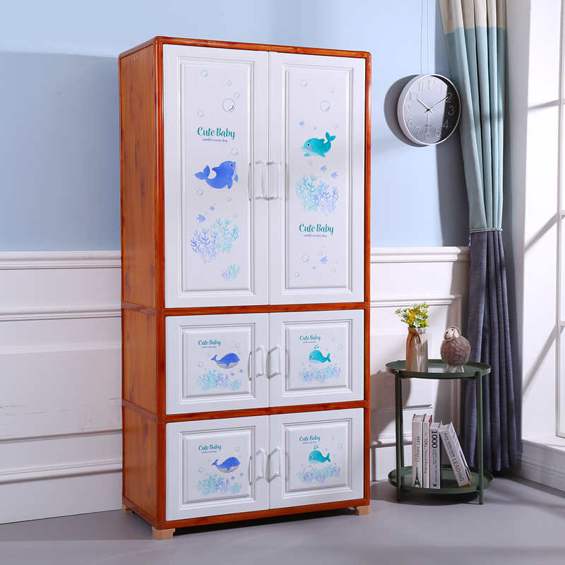 儿童衣柜双开门加厚收纳柜子卧室大容量宝宝衣橱挂衣式整理储物柜