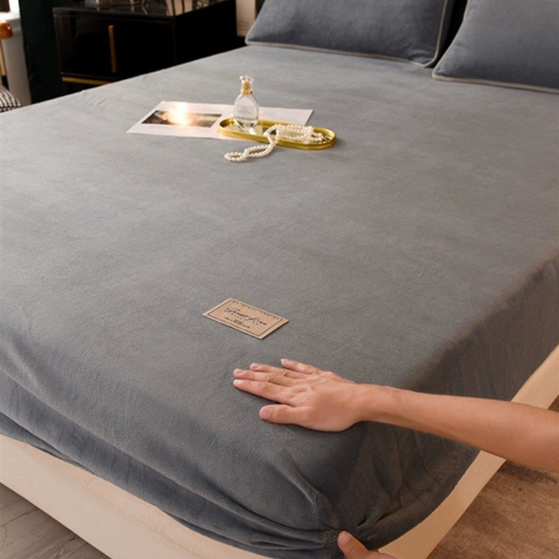 定制任意尺寸牛奶绒床笠榻榻米纯色2米Ex2米2加大加宽定做加高35c