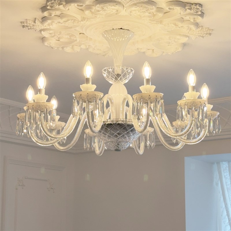 轻法式中古奶油风客厅水晶吊灯轻奢复古卧室女孩房间主灯餐厅灯