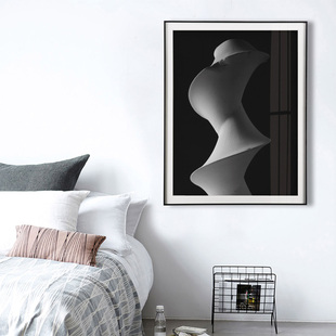 杉本博司黑白几何极简摄影照片装饰画玄关现代卧室样楼盘板房挂画