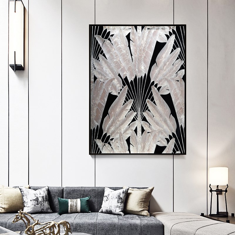 瑞杰 珐琅彩画《家大叶茂》 后现代玄关装饰画  简欧走廊过道挂画