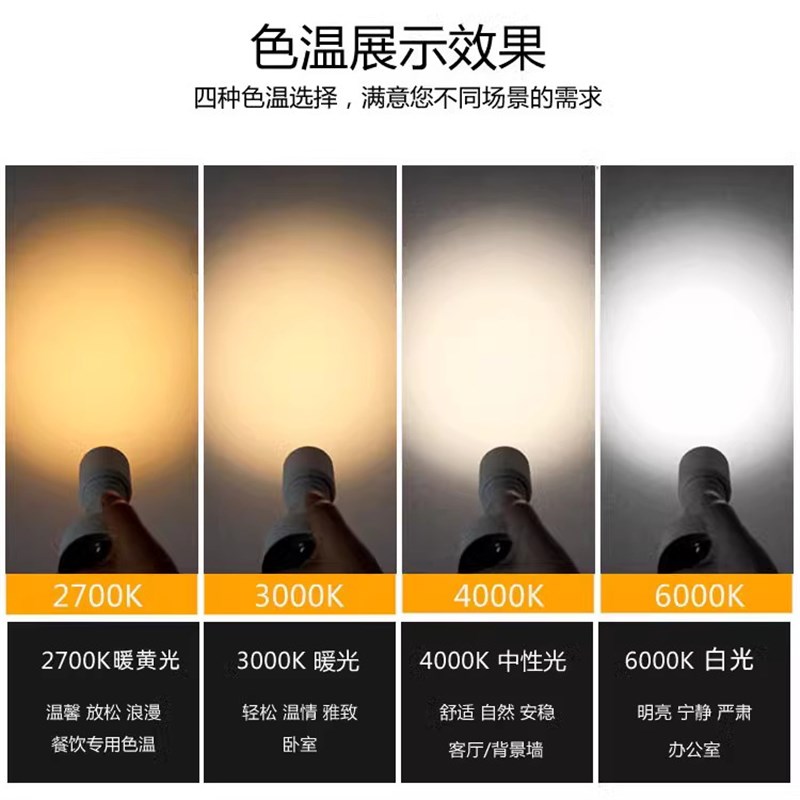 黑色led轨道小射灯3W5W7W可变焦调焦导轨灯滑轨灯餐桌聚光氛围灯