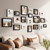 照片墙挂墙创意相框墙装 饰洗找做成相框级感