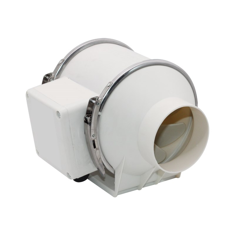 图森 寸斜流增压圆形管道风机 PVC75mm静音排换气扇强力送抽风机