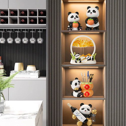 熊猫酒柜客厅家居电视柜餐边柜装饰品入户玄关柜乔迁新居礼品