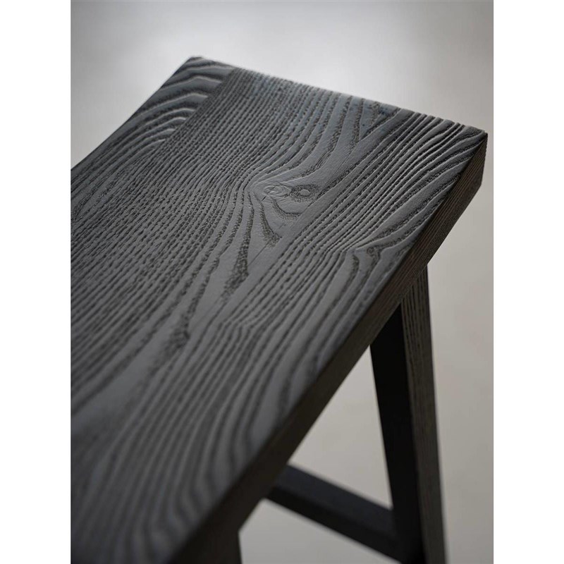 侘寂风黑色实木岛台椅子碳化白蜡木吧台凳现代简约家用阳台高脚椅