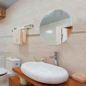 圆形镜子浴室镜洗手盆壁挂镜梳妆台防水防潮镜子椭圆镜