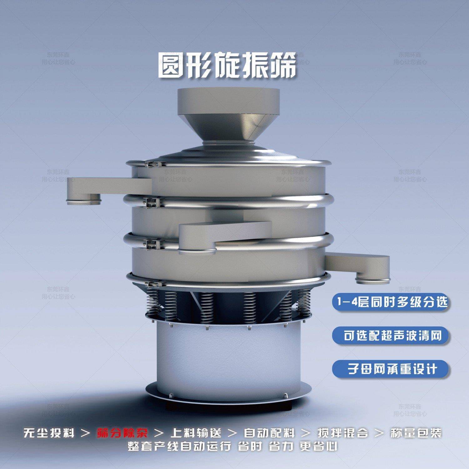 振动筛全自动震动筛粉末颗粒液体筛粉机圆形不锈钢振动筛机厂家