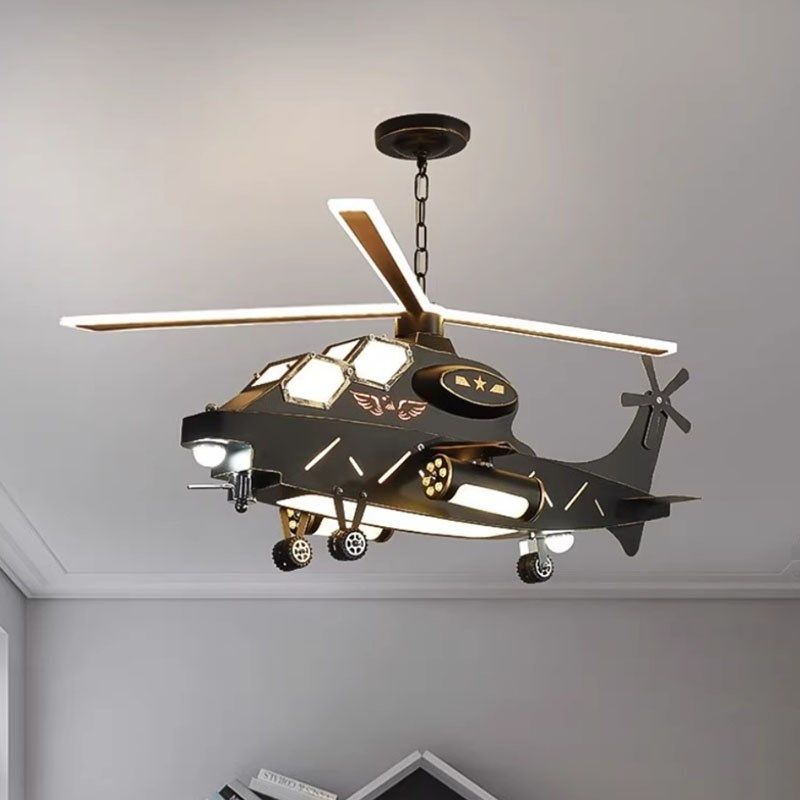LED儿童房飞机吊灯 创意个性复古工业风直升机模型男孩房间卧室灯,家装灯饰光源,儿童房吊灯,淘宝优惠券,粉丝福利购,淘宝优惠卷