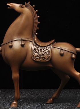 紫铜金戈铁马摆件马到成功前程似锦生肖马家居客厅玄关酒柜装饰品