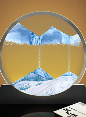 流沙画摆件家居客厅玄关电视柜酒柜镜G面沙漏实木小夜灯装饰品礼